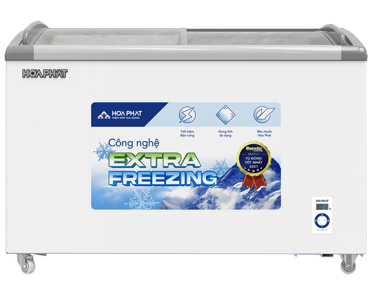 Tủ đông trưng bày Hòa Phát 1 ngăn 2 cánh HSF AD6280.C1 Dàn đồng